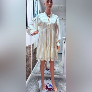 Antonio Melani Sawyer Long Sleeve Tie Mock Neck Jacquard Dress Size 2